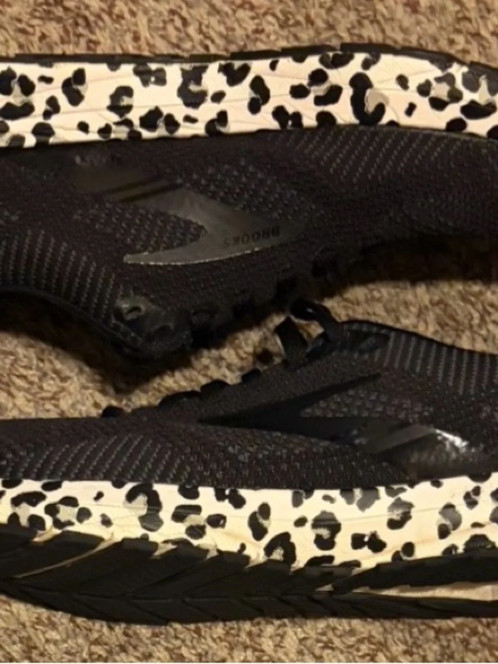 Brooks Black Running Shoes with Leopard-Print Trim - Picture 7 of 8